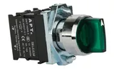Переключатель PB1S, зеленый, I-0-II, фиксация, 2NO, 6A 230VAC/24VDC, с подсветкой 24VAC/DC, 22mm, IP65