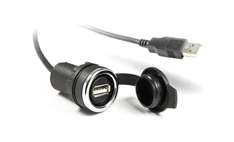 Встраиваемое гнездо B, USB, кабель 1.5m, 22mm, IP65