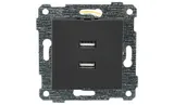 Rita - Розетка 2xUSB Type A, черный мат
