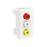 Розетка Schneider Electric Unica, MODULAR 3 RCA, 2 модуля, белый