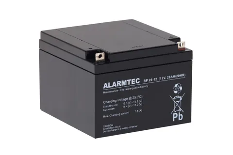 Батарея аккумуляторная Alarmtec BP26-12, 12V/26Ah, 125x166x175 HxLxW, 8kg, 5 лет