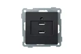21 - Розетка 2xUSB Type A, черный мат