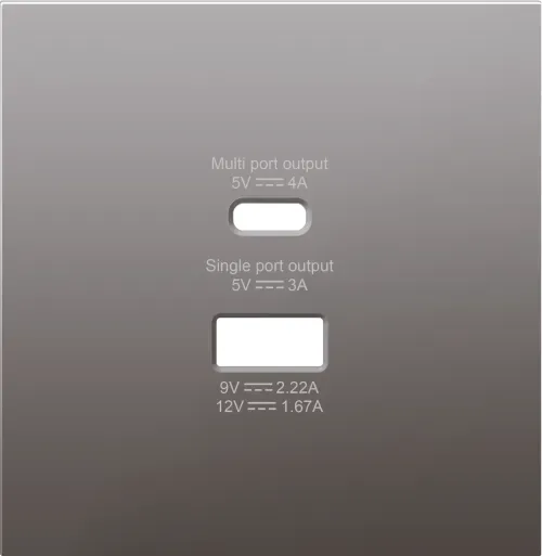 Накладка для розеток USB A+C, сталь, серия R98
