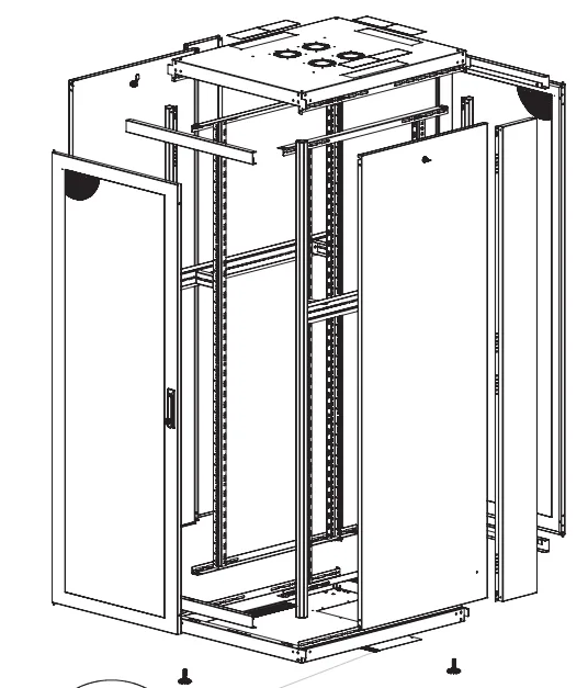 Щит серверный телеком. 19", 42U, ВxШxГ 2010x800x1000мм, DYNAmic Basic Server, перед. дверь перф., задн. дверь перф. распашн., с каб. вводом, черный