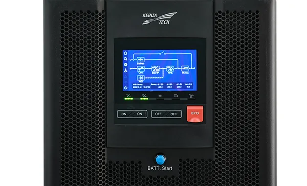 ИБП Kehua Myria Series, 10kVA/10kW, тачскрин дисплей, без АКБ, коннекторы для подключения внутренних АКБ 1х32х9Ah/12V