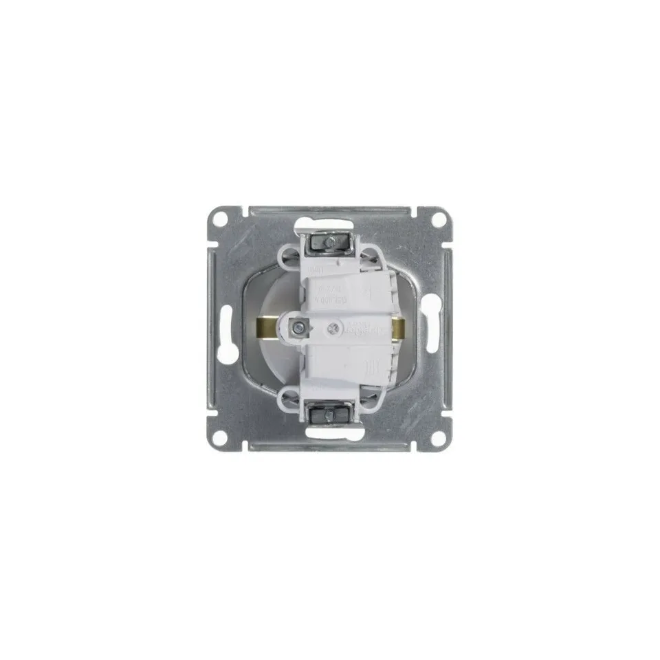 Розетка Systeme Electric Glossa, с заземлением, 16А, механизм, белый