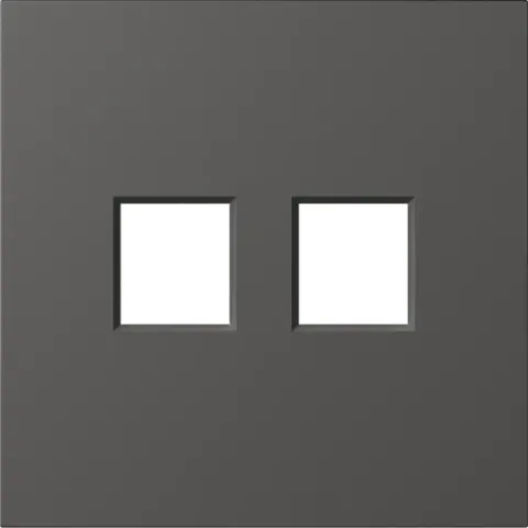 Накладка 2-я для розеток RJ45, TV, SAT, матовый титан, серия S08
