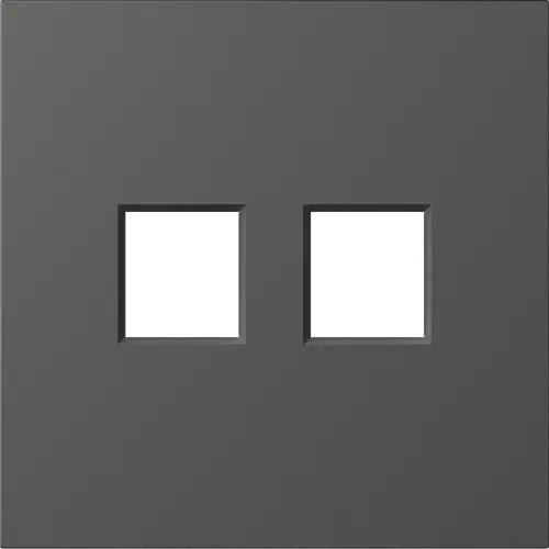 Накладка 2-я для розеток RJ45, TV, SAT, матовый титан, серия S08