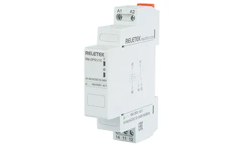 Реле промежуточное модульное RM-DPS1/1C16-UNI, 1CO, 16A(250VAC/24VDC), 24_240VAC/DC, LED, 1M