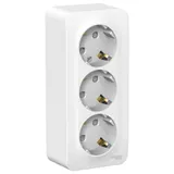Розетка Systeme Electric Blanca, открытой установки 3-я с заземлением со шторками изол. пл., 16А, 250В, белый