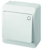 HERMES - Выключатель кнопочный с пиктограммой "звонок", 10A/250V, IP44, белый