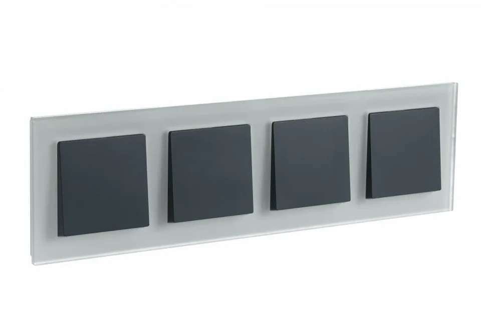 Рамка Systeme Electric AtlasDesign, 4-постовая, матовое стекло белый