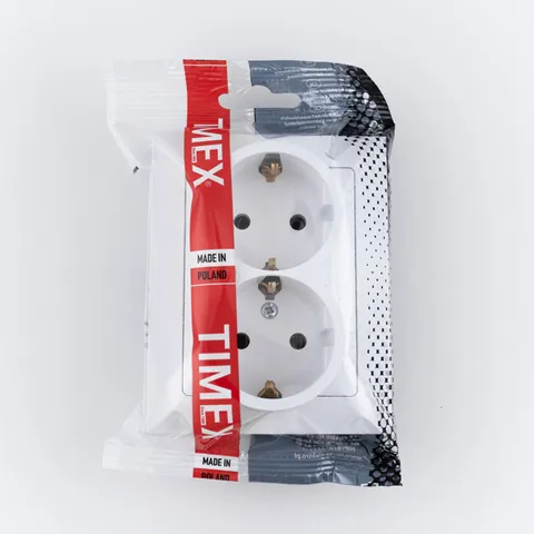OPAL - Розетка 2x2P+E с рамкой, белый