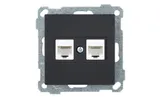 21 - Розетка 2хRJ-45 кат. 6 UTP, черный мат