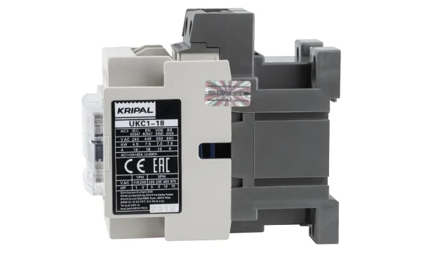 Контактор UKC1-18-11-400AC, 3P, 18A(AC-3), 40A(AC-1), 7.5kW(400VAC), Uк=400VAC, 1NO+1NC