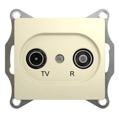 ТВ розетка Systeme Electric Glossa, TV-R проходная 4DB, механизм, бежевый