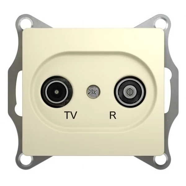 ТВ розетка Systeme Electric Glossa, TV-R проходная 4DB, механизм, бежевый