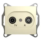 ТВ розетка Systeme Electric Glossa, TV-R проходная 4DB, механизм, бежевый