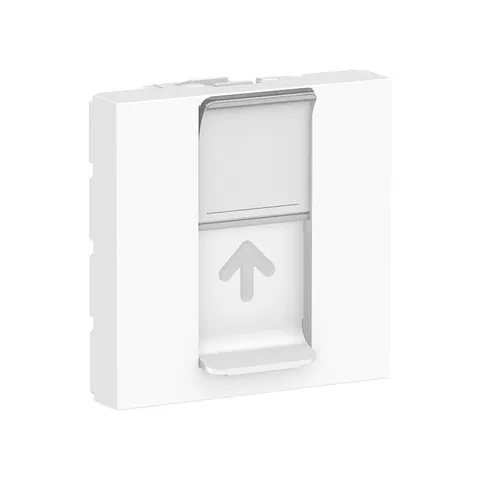 Розетка компьютерная Schneider Electric Unica, MODULAR лиц. панель RJ45, одиночная, без коннектора, 2 модуля, белый