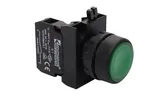 Кнопка CP, зеленая, без фиксации, плоская, 1NO, 4A 230V AC15, 22mm, IP65