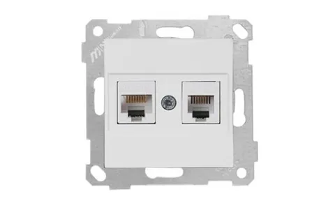 Rita - Розетка телефонная RJ-12+RJ-45 кат.5е, белая