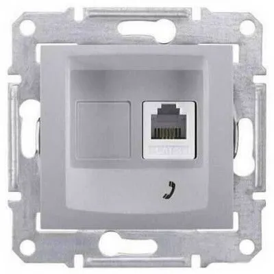 Розетка Schneider Electric Sedna, телеф., алюминий