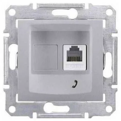 Розетка Schneider Electric Sedna, телеф., алюминий