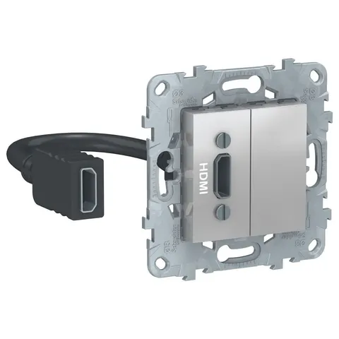 Розетка Schneider Electric Unica, NEW HDMI, алюминий