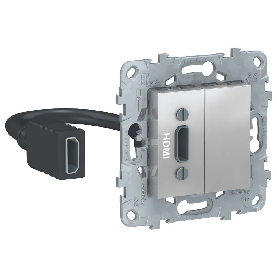 Розетка Schneider Electric Unica, NEW HDMI, алюминий
