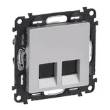 Valena Life - Розетка 2хRJ-45 UTP CAT5E, алюминий (инд. упаковка)