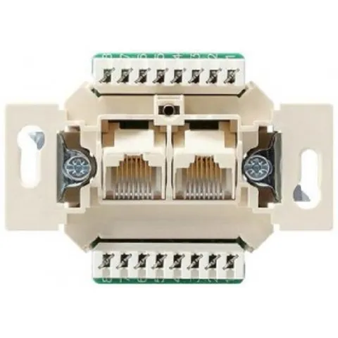 Basic 55 - Розетка 2хRJ-45 UTP CAT5E 8конт. (лицевая накладка заказывается отдельно)