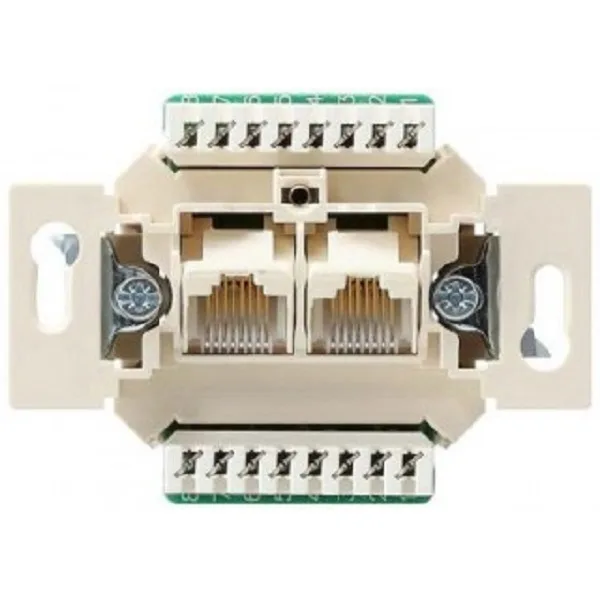 Basic 55 - Розетка 2хRJ-45 UTP CAT5E 8конт. (лицевая накладка заказывается отдельно)