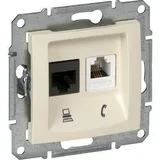 Розетка компьютерная Schneider Electric Sedna, телеф.+компь. роз. кат 5е неэкр. UTP, бежевый