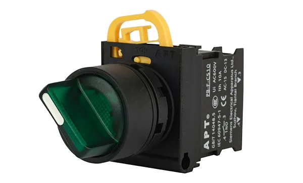 Переключатель PB3E, зеленый, 0-I, фиксация, 1NO, 6A 230VAC/24VDC, с подсветкой без LED, 22mm, IP65
