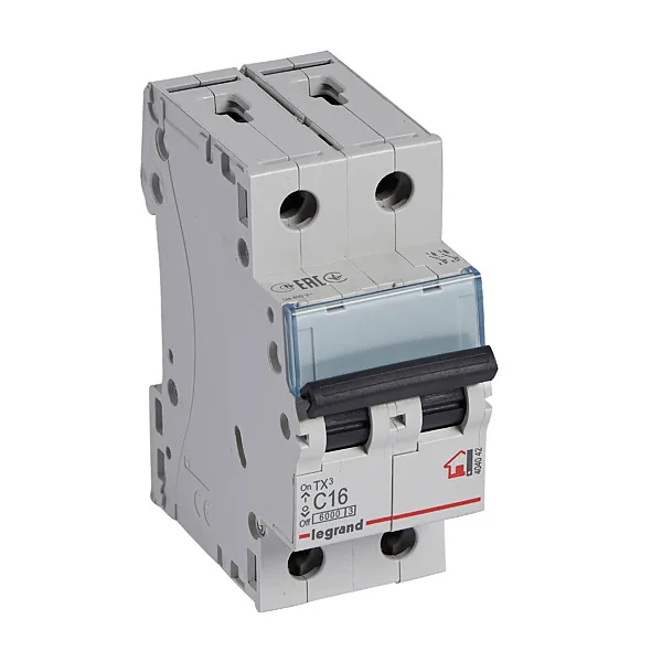 Авт. выключатель TX3, 2P, 16A, хар-ка C, 6kA, 2M