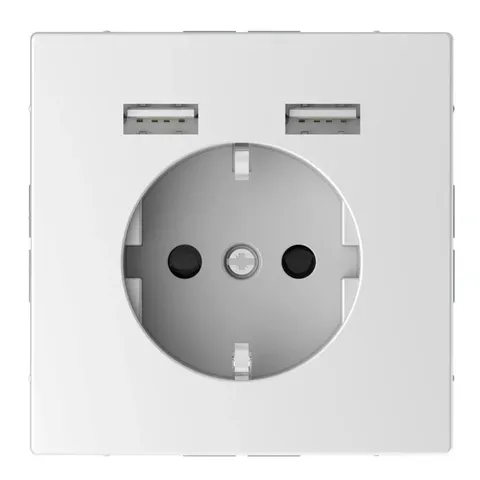 MTN2366-6034 MERTEN SDL Розетка Schuko с Schneider Electric 2 USB c зарядным устройством 2,4 A белый лотос