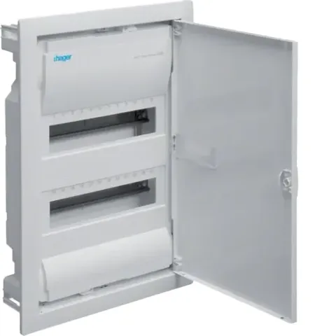 Щит встраиваемый VU24AT Hager Volta, 2 ряда, 24 (28) мод., металл. дверца, IP30, QuickConnect