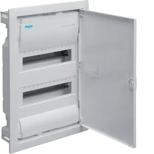 Щит встраиваемый VU24AT Hager Volta, 2 ряда, 24 (28) мод., металл. дверца, IP30, QuickConnect