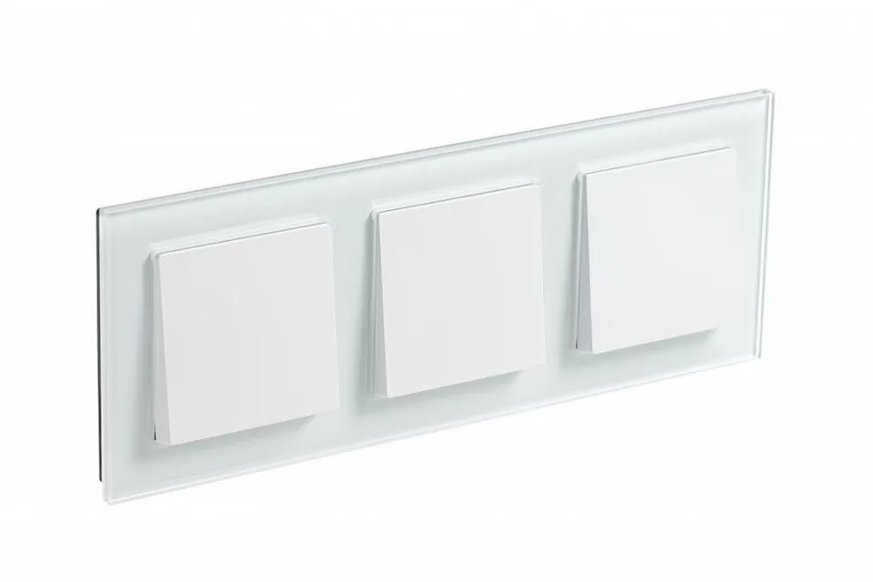 Рамка Systeme Electric AtlasDesign, 3-постовая, стекло белый