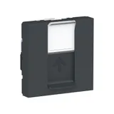Розетка компьютерная Schneider Electric Unica, MODULAR, RJ45, одиночная, кат. 6 UTP, 2 модуля, антрацит