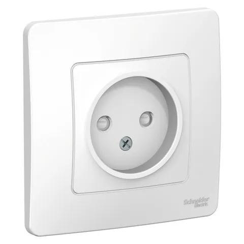 Розетка Systeme Electric Blanca, скрытой установки без заземления со шторками, 16А, 250В, белый