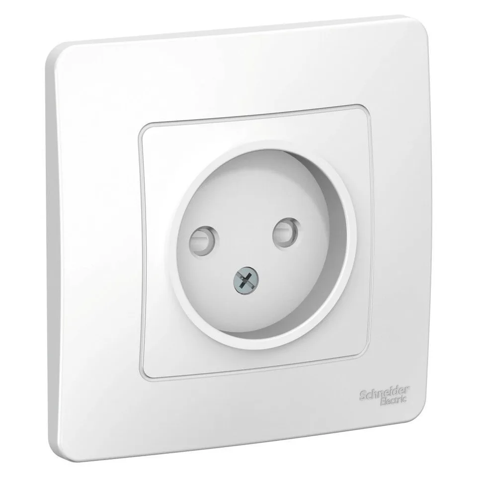 Розетка Systeme Electric Blanca, скрытой установки без заземления со шторками, 16А, 250В, белый