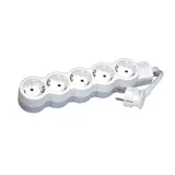 Удлинитель Стандарт 5X2P+E нем.стд. со шторками, 3m., бело-серый