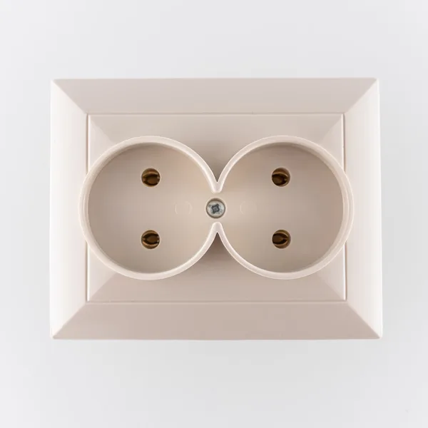 OPAL - Розетка 2x2P с рамкой, бежевый