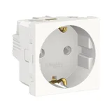 Розетка Schneider Electric Unica, MODULAR с заземл., без шторок, винт. зажим, 16А, 250В, 2 мод белый