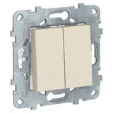 Выключатель Schneider Electric Unica, NEW переключатель 2-клав, перекрестн, 2 x схема 7, 10 AX, 250 В, бежевый
