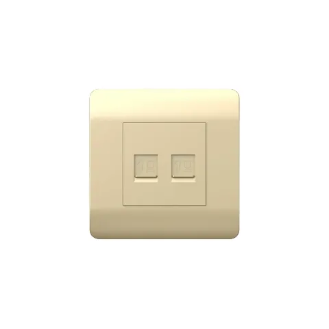 (NEW3-E) Розетка компьютерная 2хRJ45, шампань