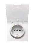 Накладка для розетки Schuko с крышкой, 16A 250 В~, матовый белый, серия R98