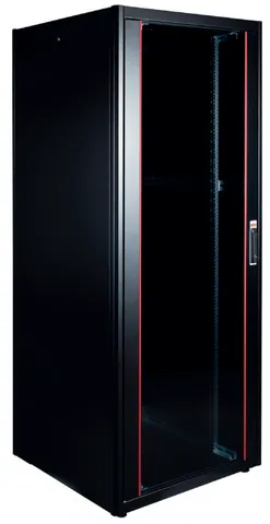 Щит телекоммуникационный 19", 42U, ВxШxГ 2010x600x800мм, DYNAmic Basic, напольный, перед. дверь стекло, задняя глухая металлич., черный