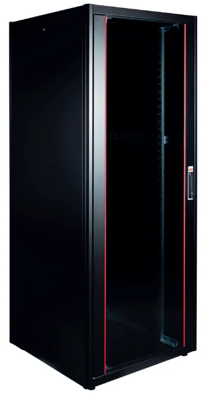 Щит телекоммуникационный 19", 42U, ВxШxГ 2010x600x800мм, DYNAmic Basic, напольный, перед. дверь стекло, задняя глухая металлич., черный
